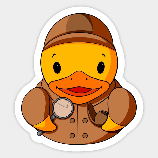 Detective Rubber Duck Sticker by Alisha Ober Designs